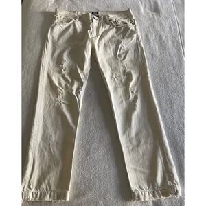 Dolce & Gabanna Men's Jeans Size UK-35 Ivory/Cream Color Distressed A+